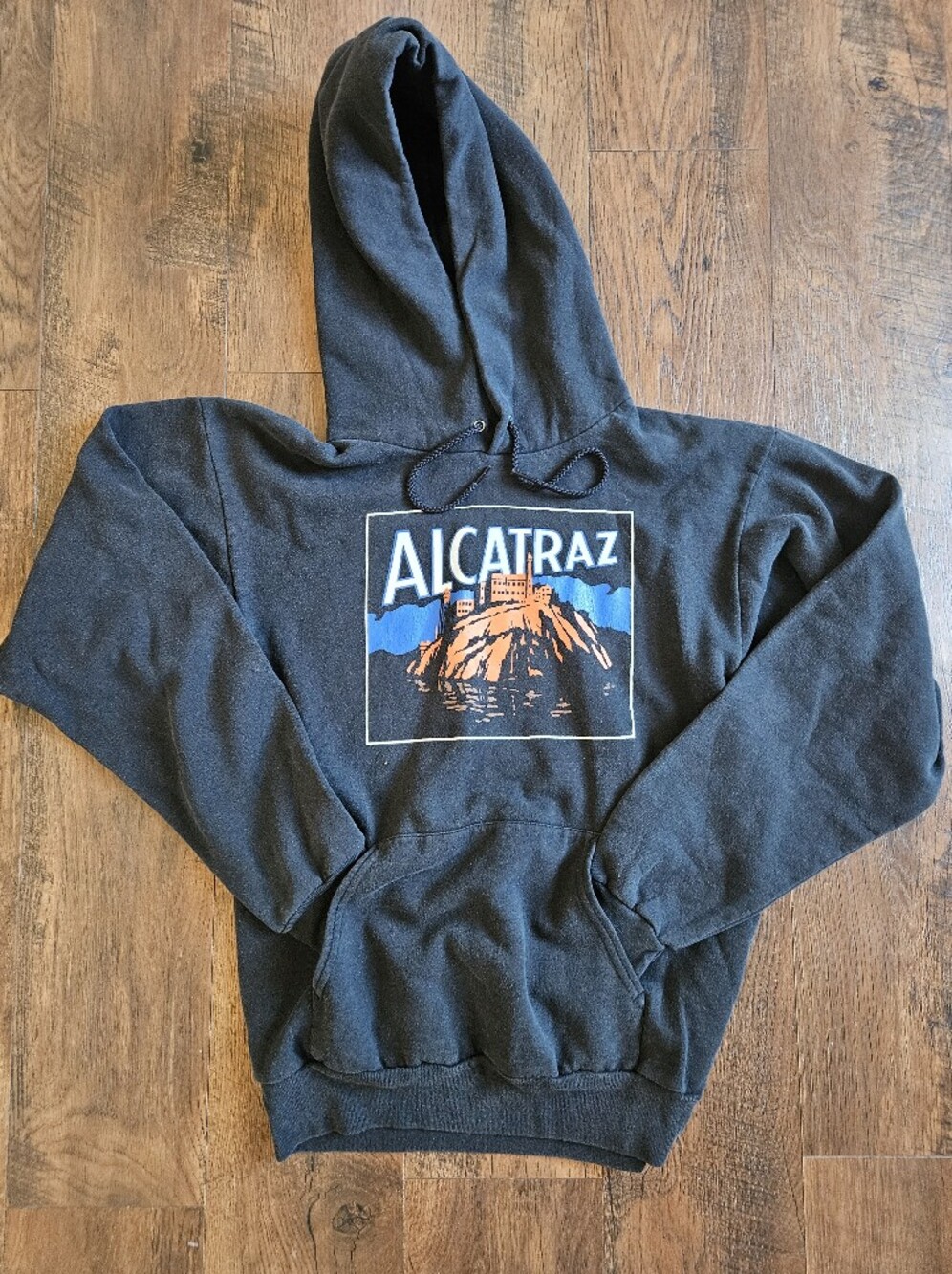 Hanes Alcatraz Graphic Hoodie Sweatshirt - Black Size Small Adult
